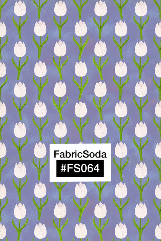 FS064 Tulips In Purple Printed Fabric