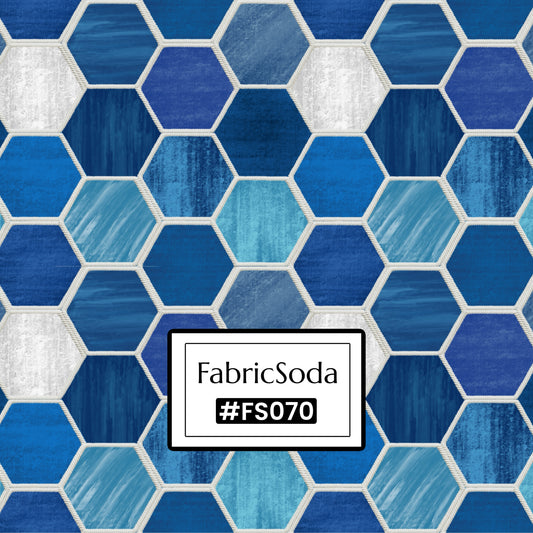 FS070 Blue Shades Geometric Seamless Pattern JPG, blue hexagonal pattern