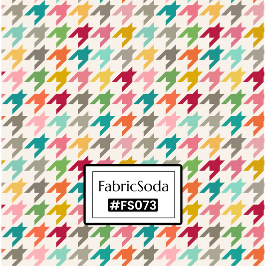 FS073 Multicolour Houndstooth Printed Fabric