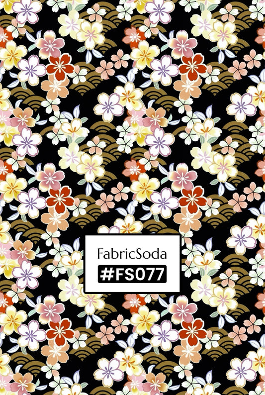 FS077 Japanese Style Floral Printed Fabric