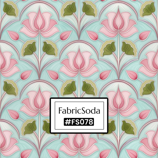 FS078 Fancy Pink Floral Printed Fabric