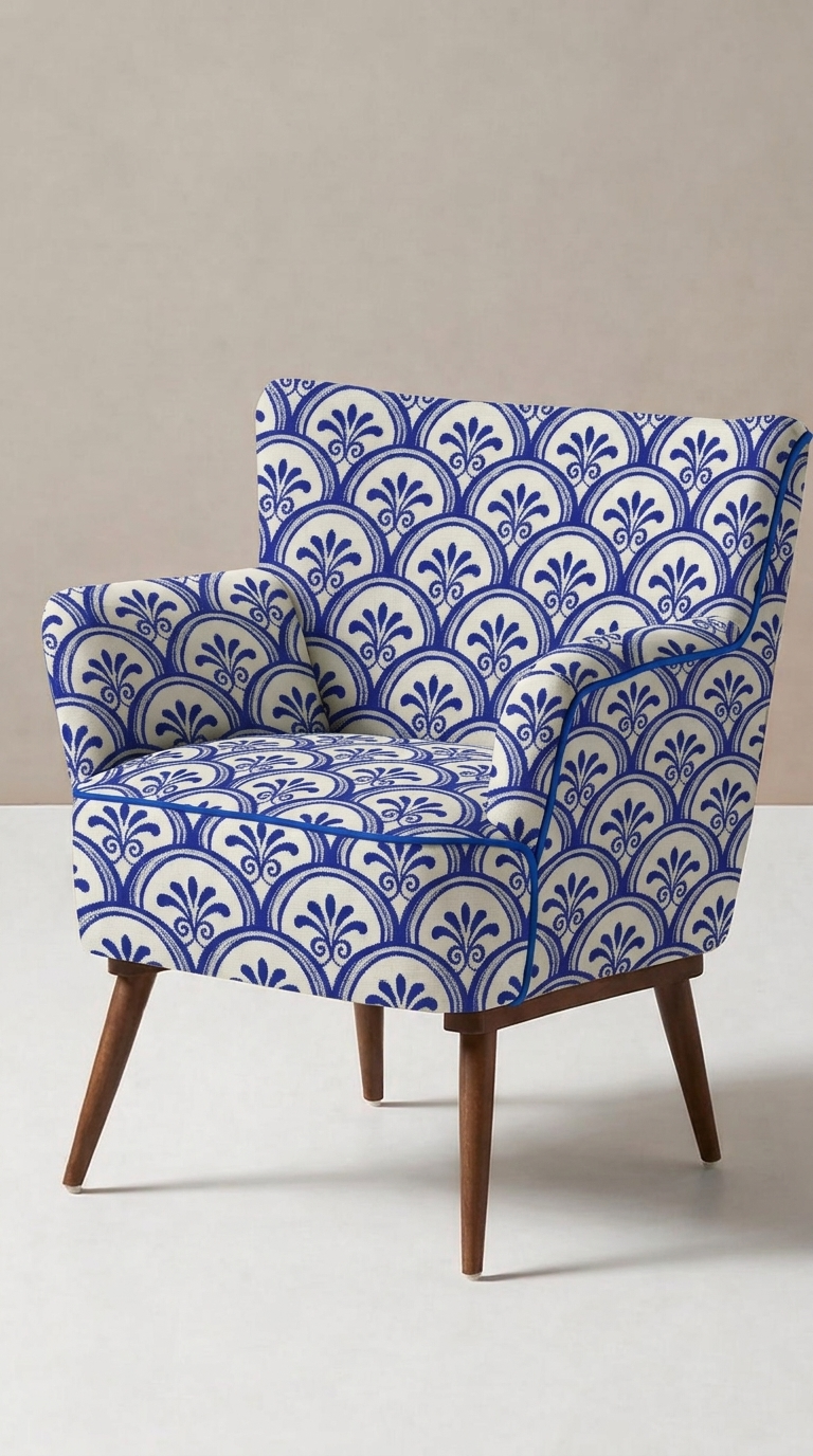 FS079 Japanese Waves Blue Floral Seamless Pattern JPG