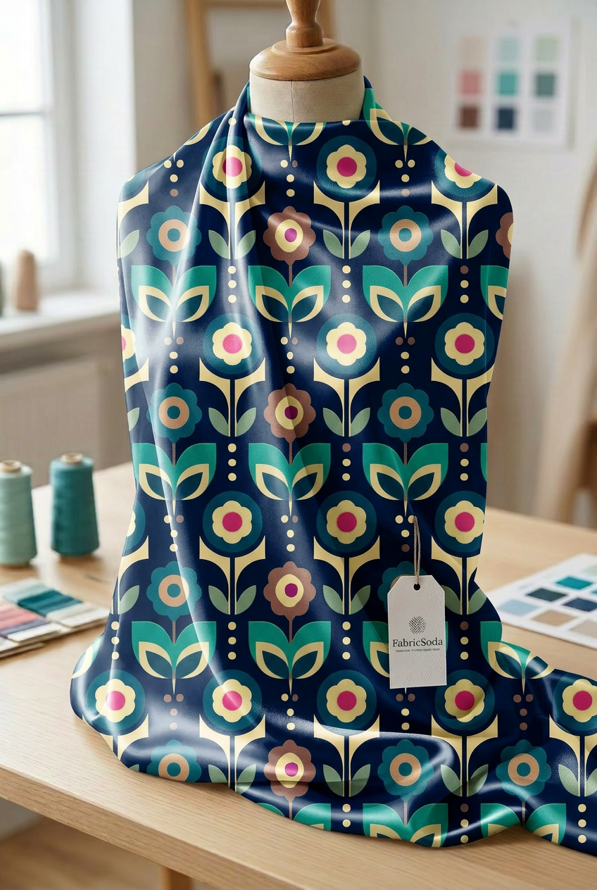 FS082 Teal Green Geometric Seamless Pattern
