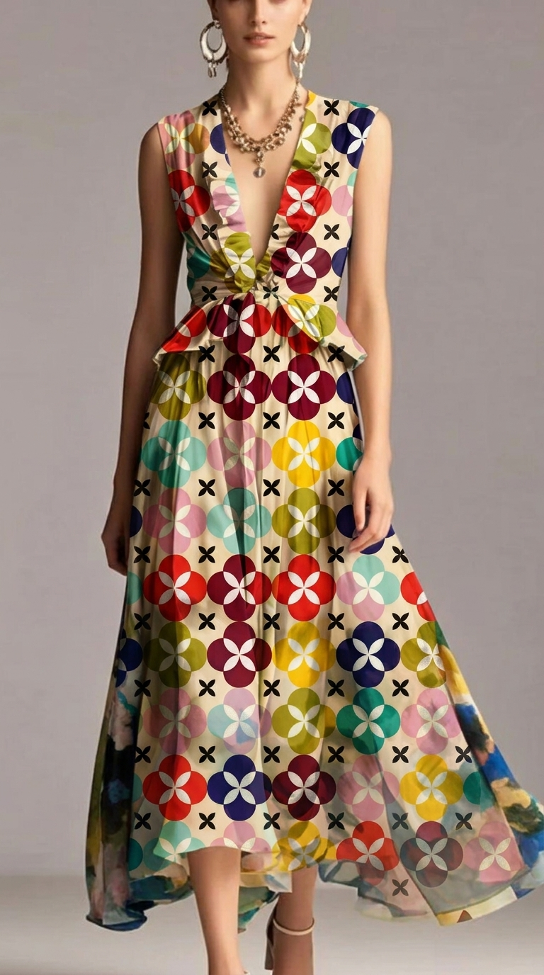 FS083 Multi Colours Geometric Seamless Pattern JPG