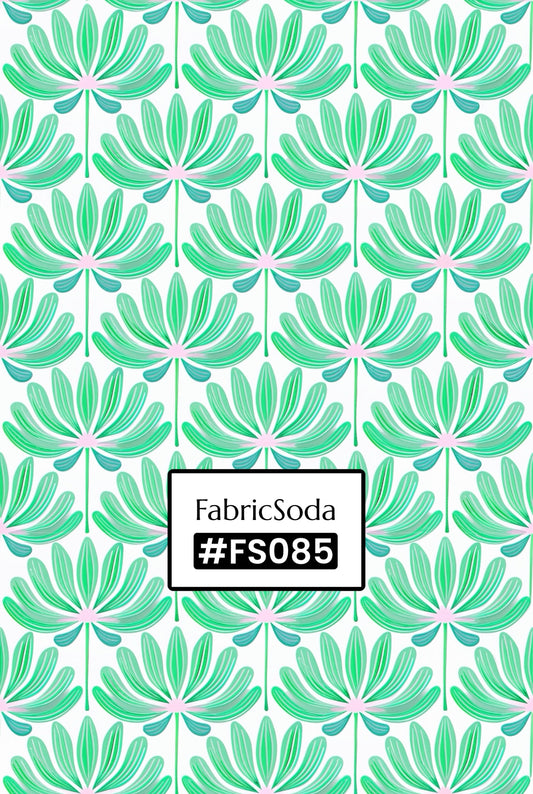 FS085 Light Green Floral Printed Fabric