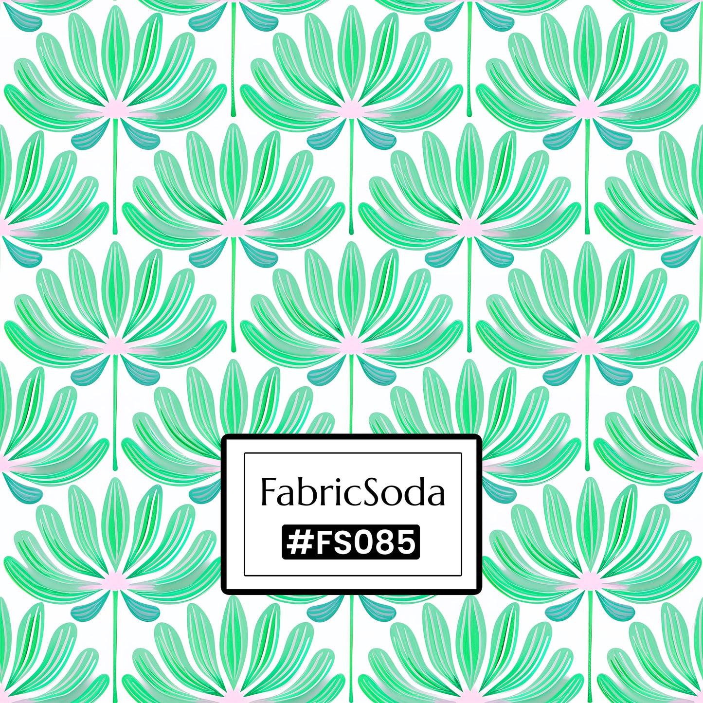 FS085 Light Green Floral Printed Fabric