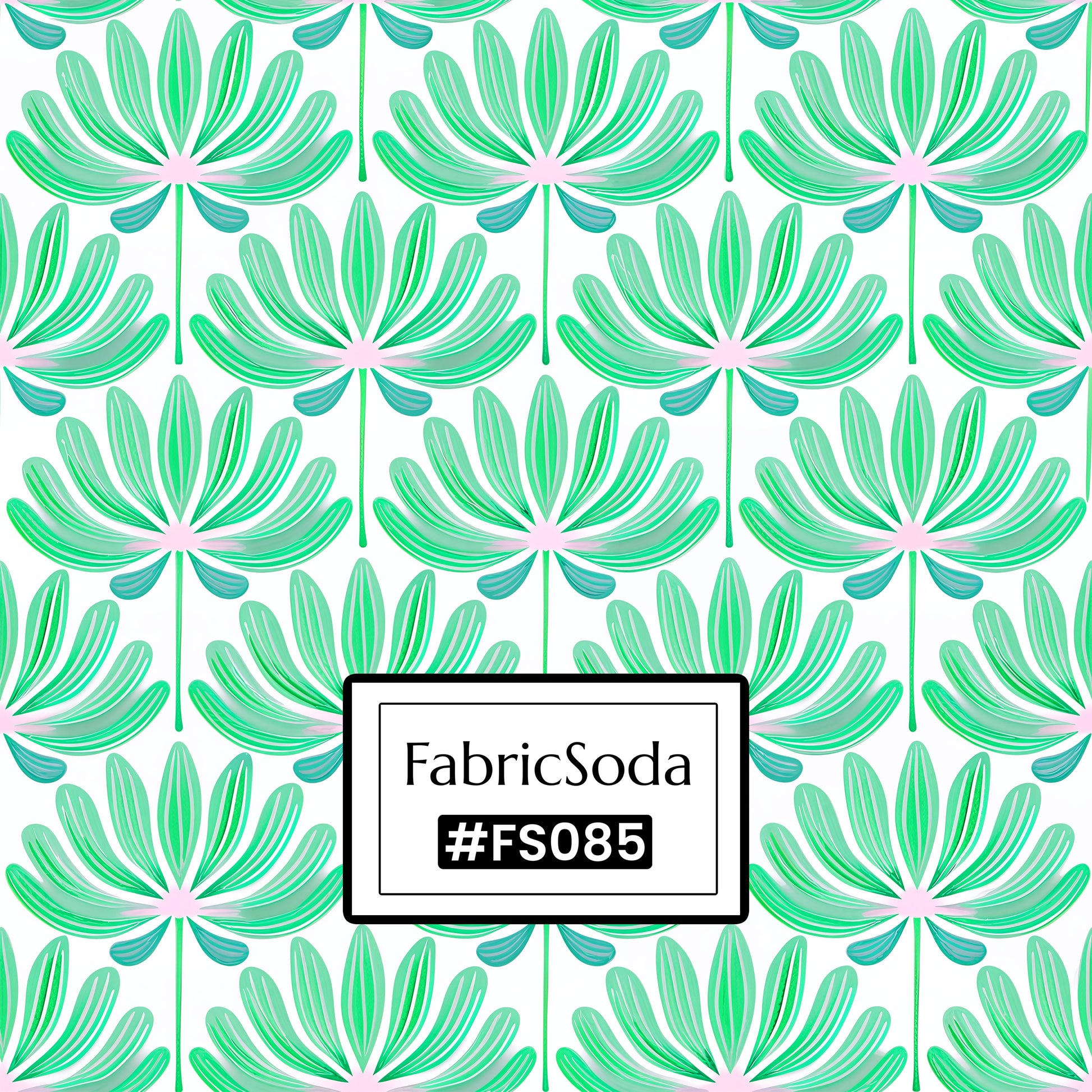 FS085 Light Green Floral Printed Fabric
