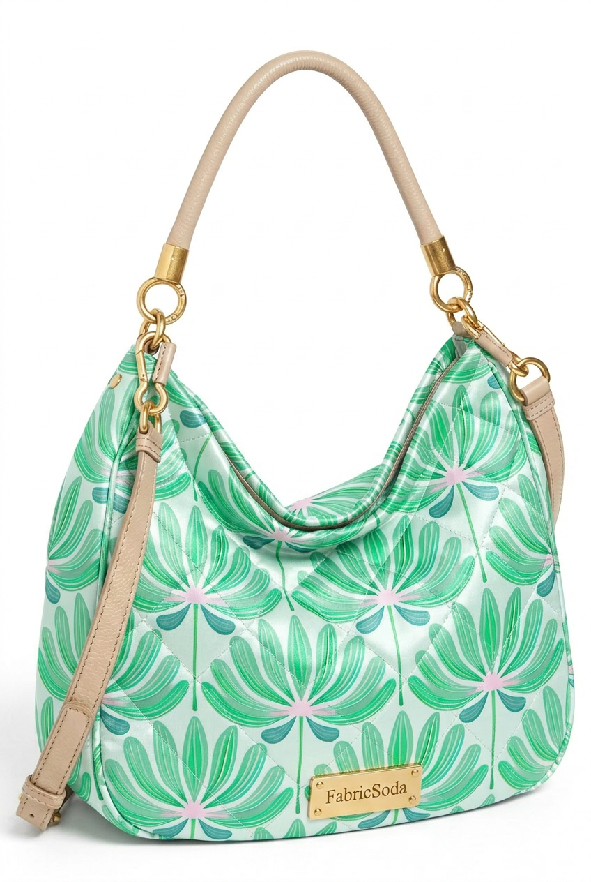 FS085 Light Green Floral Printed Fabric