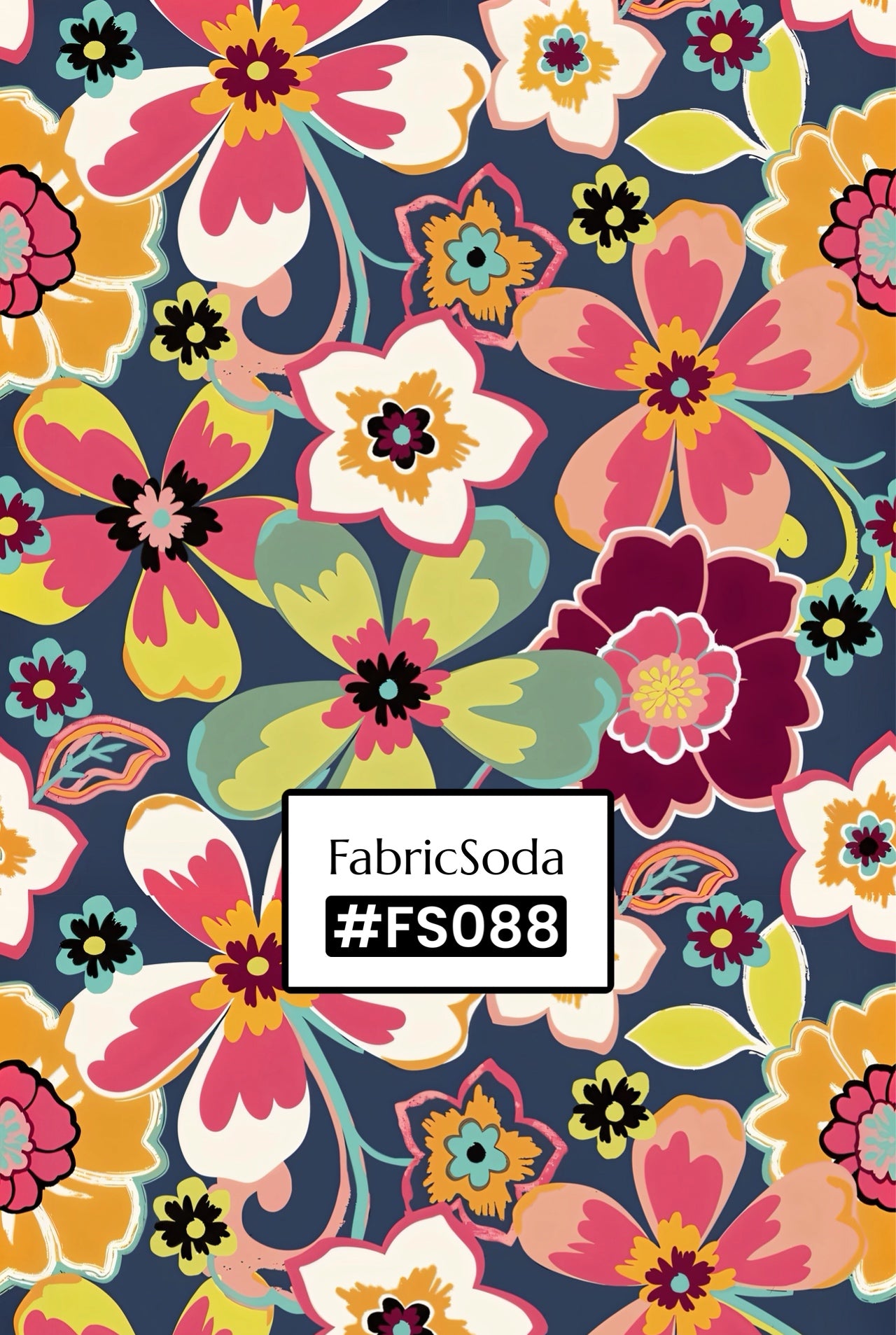 FS088 Colourful Blooming Flowers Seamless Pattern