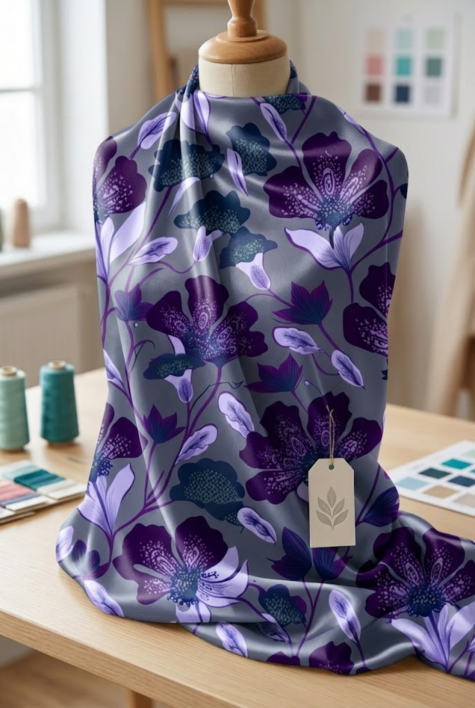 FS089 Violet Garden Printed Fabric