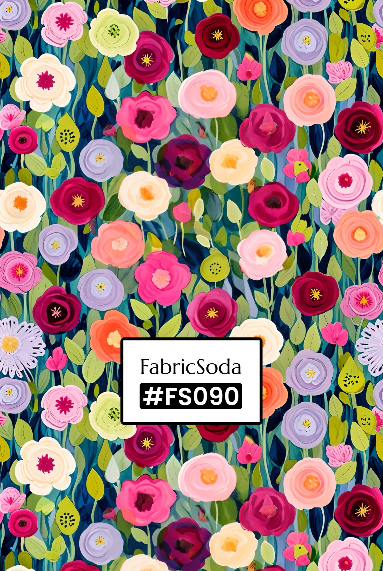 FS090 Colourful Flower Garden Fabric