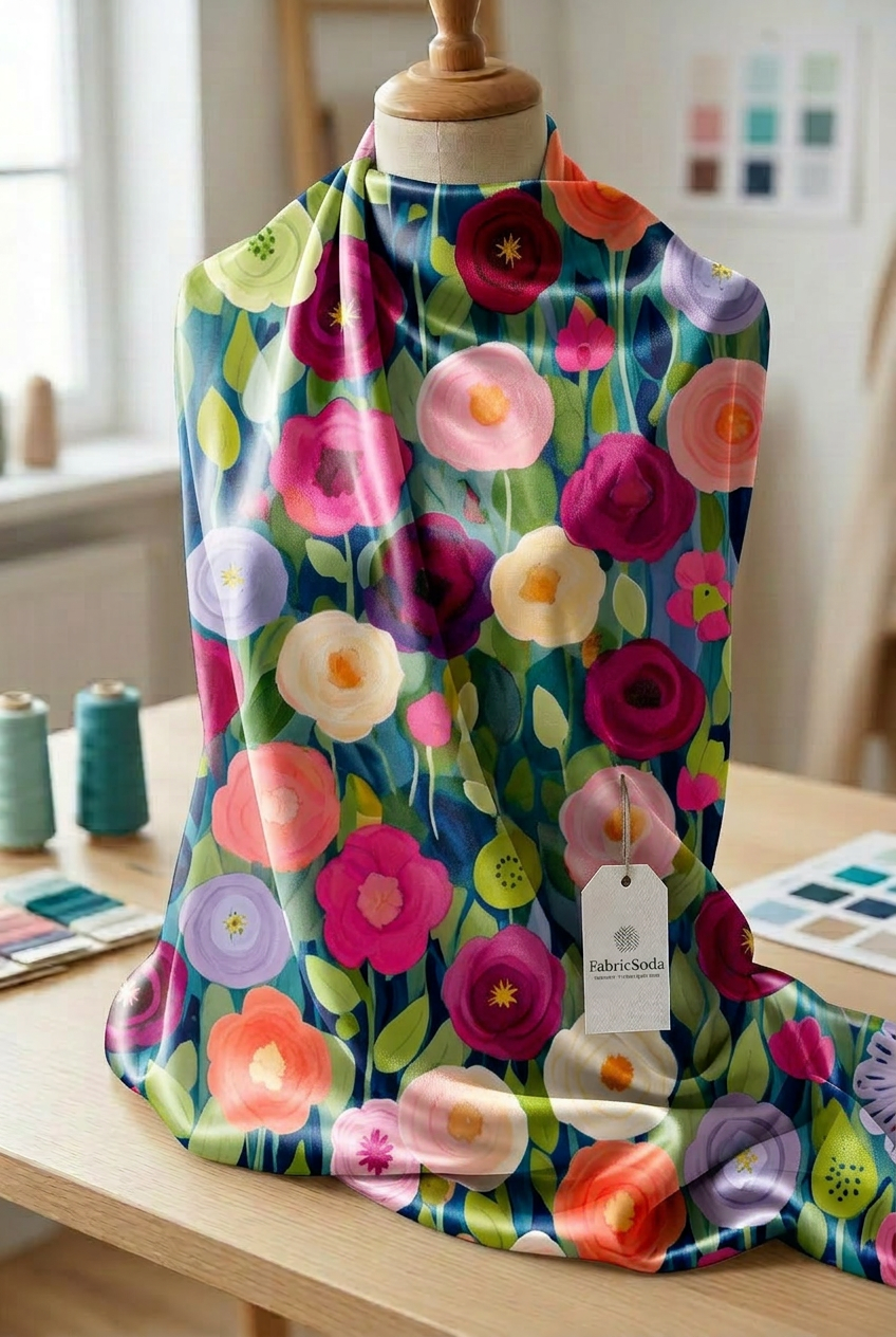 FS090 Colourful Flower Garden Fabric