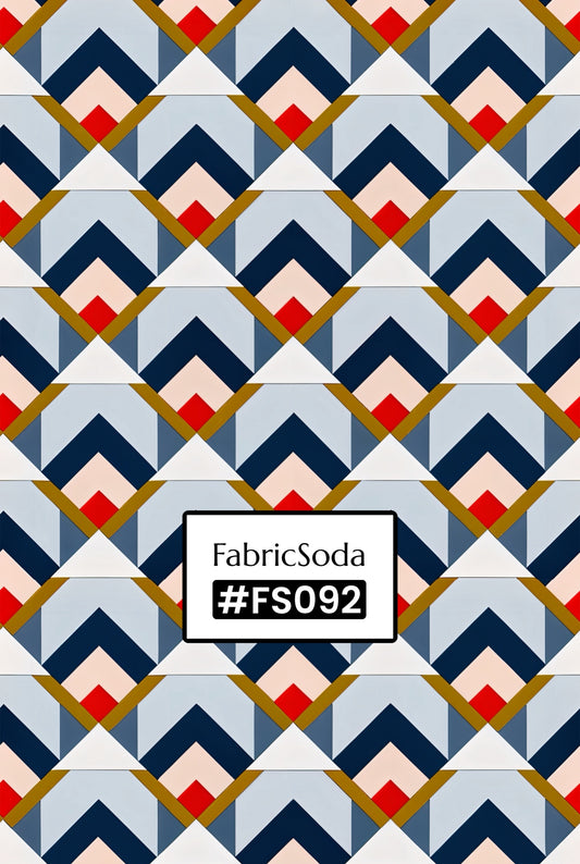FS092 Blue Arrow Geometric Fabric