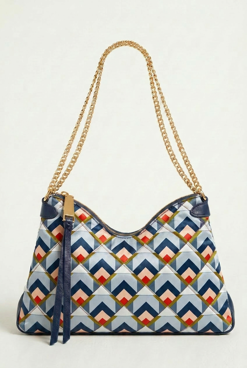 FS092 Blue Arrow Geometric Fabric