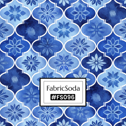 FS096 Blue Watercolour Geometric Seamless Pattern PNG