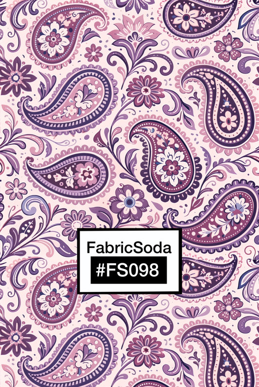 FS098 Pink Floral Paisley Printed Fabric