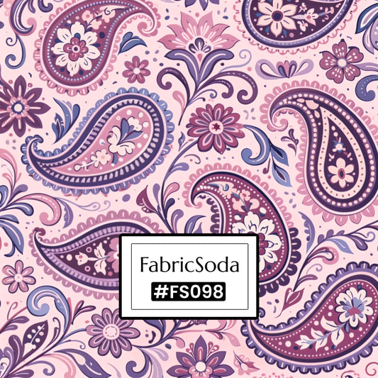 FS098 Pink Floral Paisley Printed Fabric