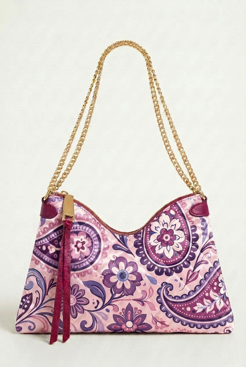 FS098 Pink Floral Paisley Seamless Pattern PNG