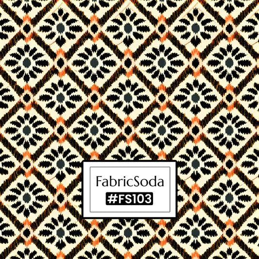 FS103 Ikat Bloom Geometric Printed Fabric
