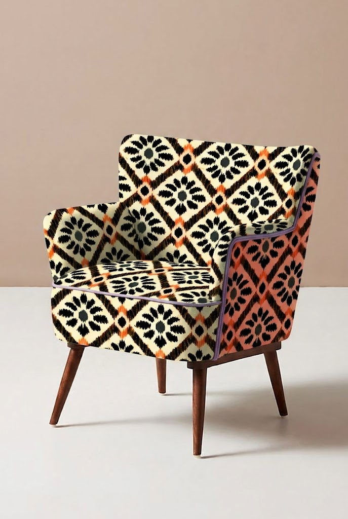 FS103 Ikat Bloom Geometric Seamless Pattern PNG