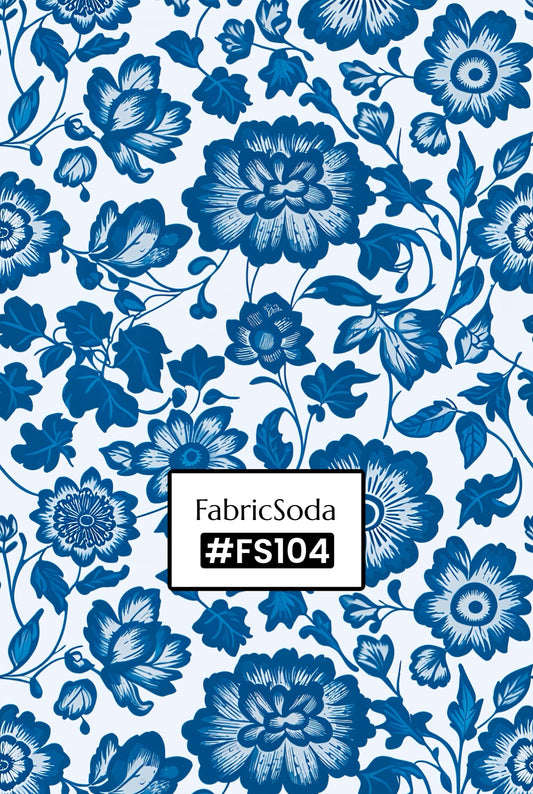 FS104 Blue and White Porcelain Printed Fabric