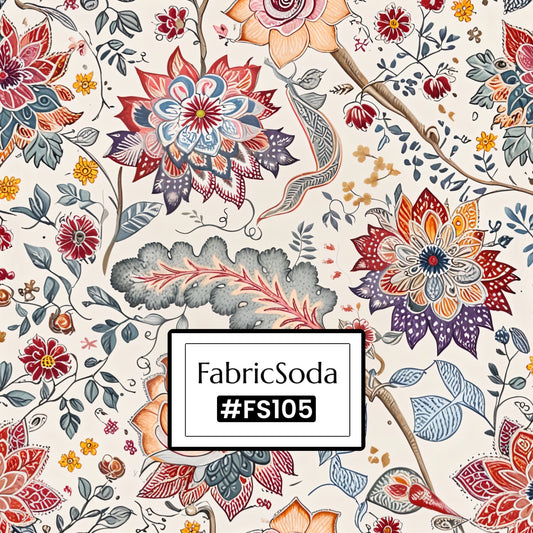 FS105 Exquisite Vintage Floral Printed Fabric