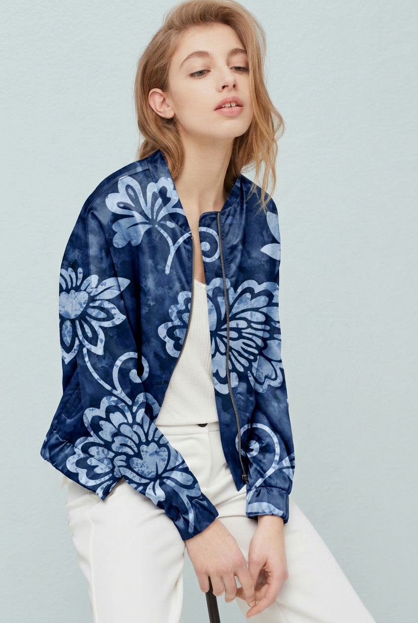 FS110 Indigo Blue Floral Seamless Pattern
