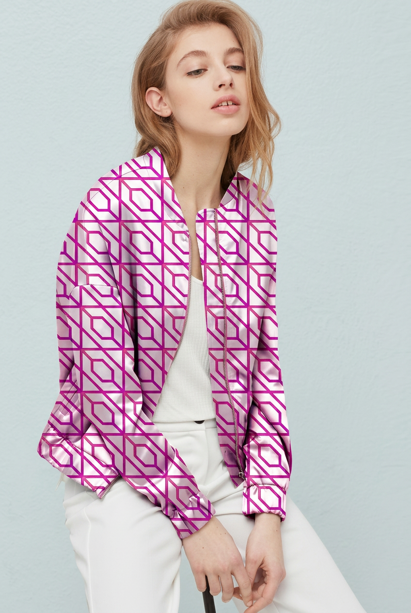 FS112 Pink Geometric Printed Fabric