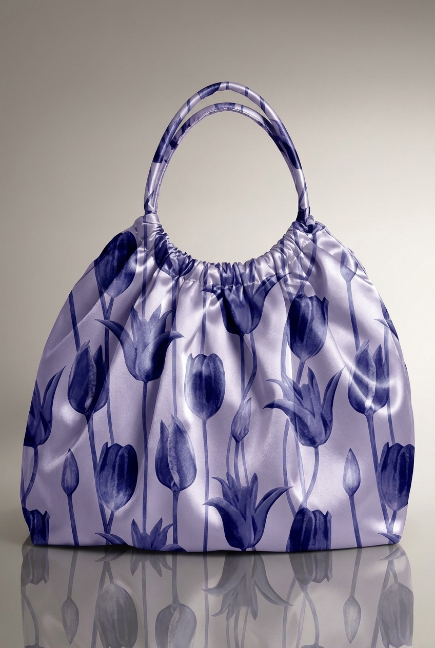 FS113 Purple Tulips Printed Fabric