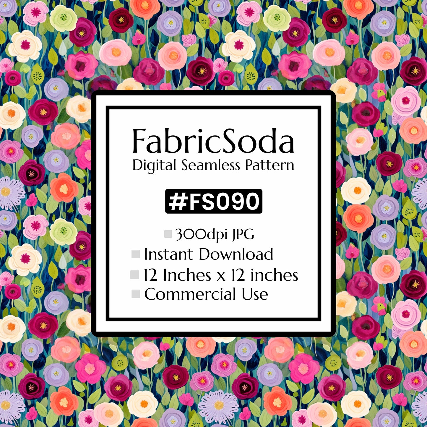 FS090 Flower Garden Seamless Pattern PNG