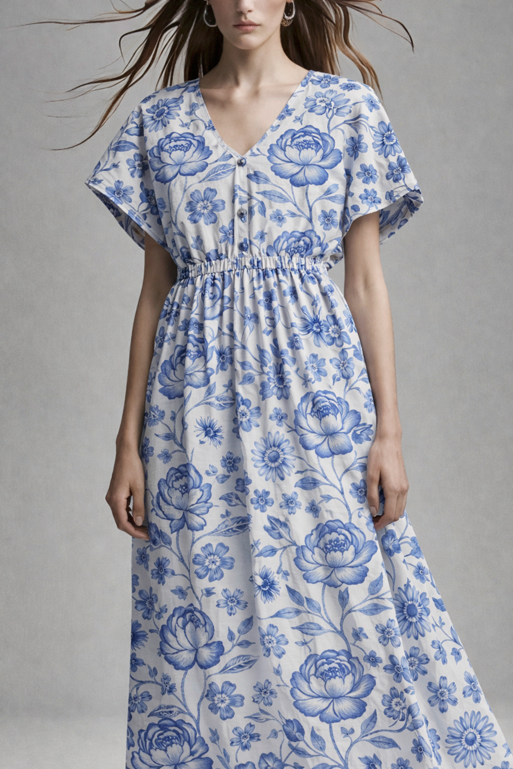 FS099 Blue Floral Seamless Pattern PNG