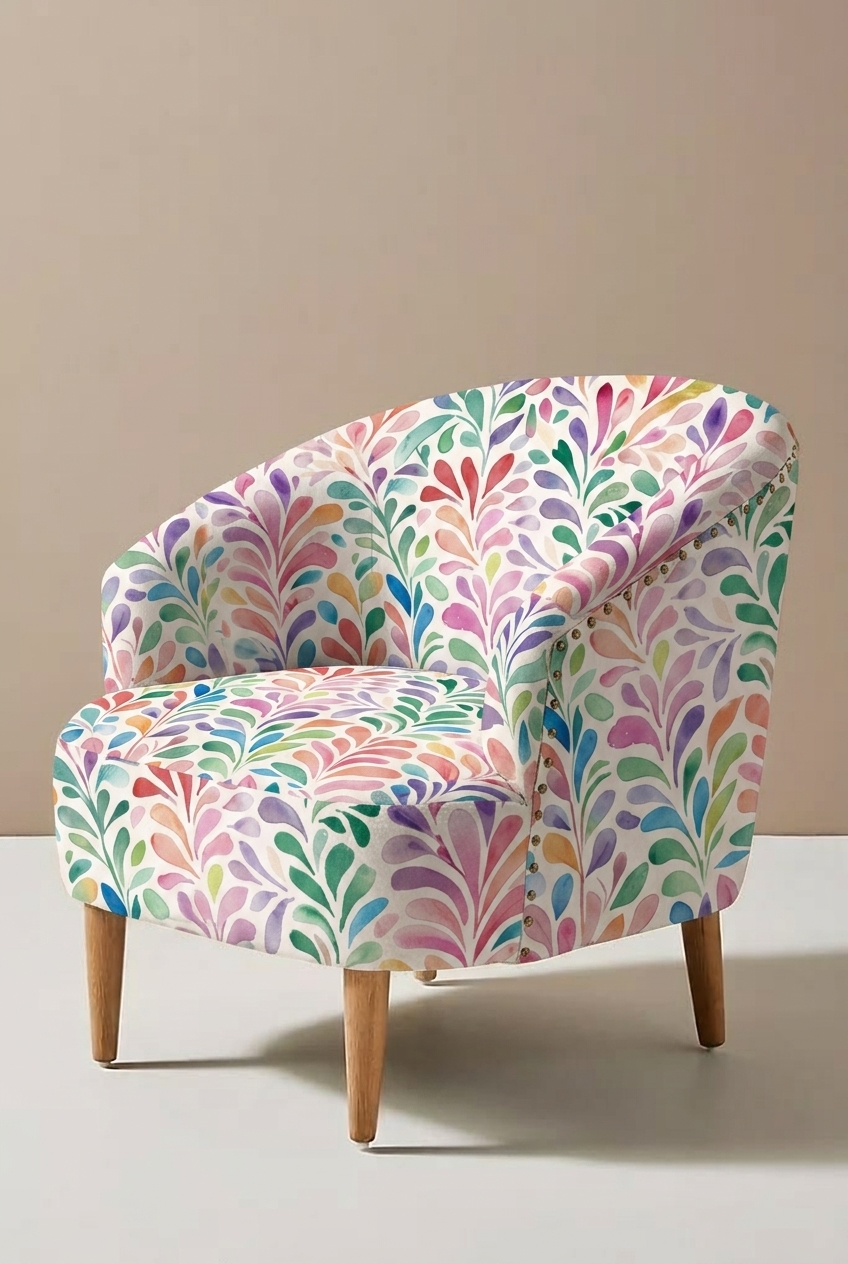 FS107 Watercolour Teardrop Floral Seamless Pattern PNG