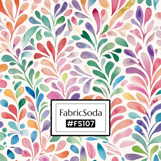 FS107 Watercolour Teardrop Floral Seamless Pattern PNG