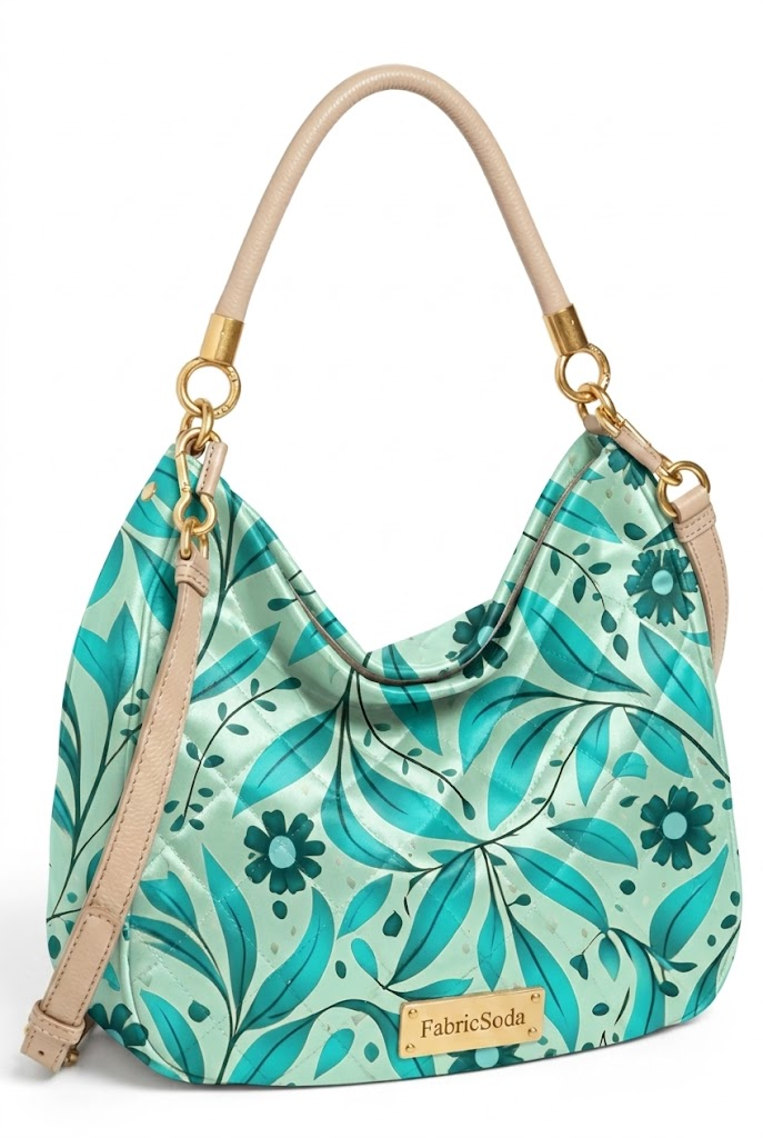 FS110 Teal Floral Printed Fabric