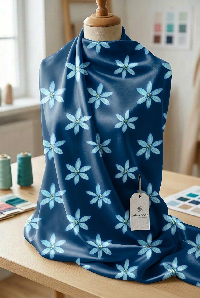 FS075 Blue Floral Seamless Pattern
