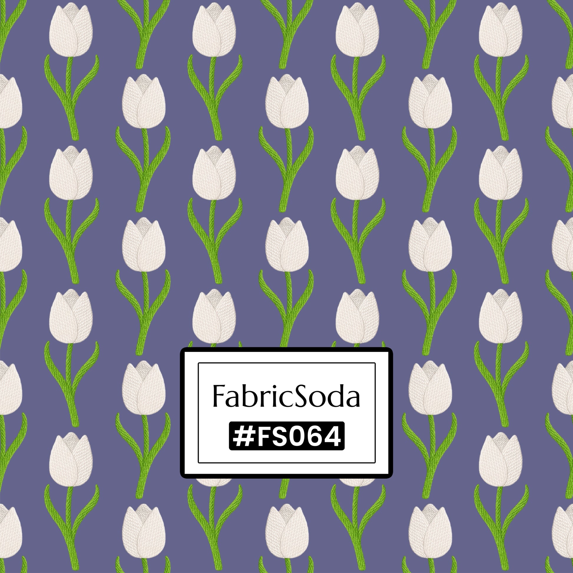 FS064 Purple Tulips Floral Seamless Pattern