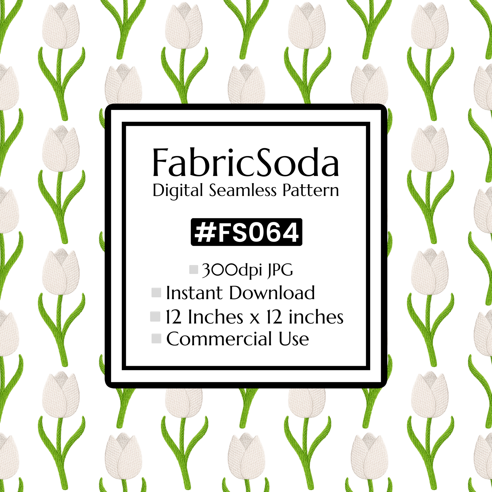 FS064 Purple Tulips Floral Seamless Pattern