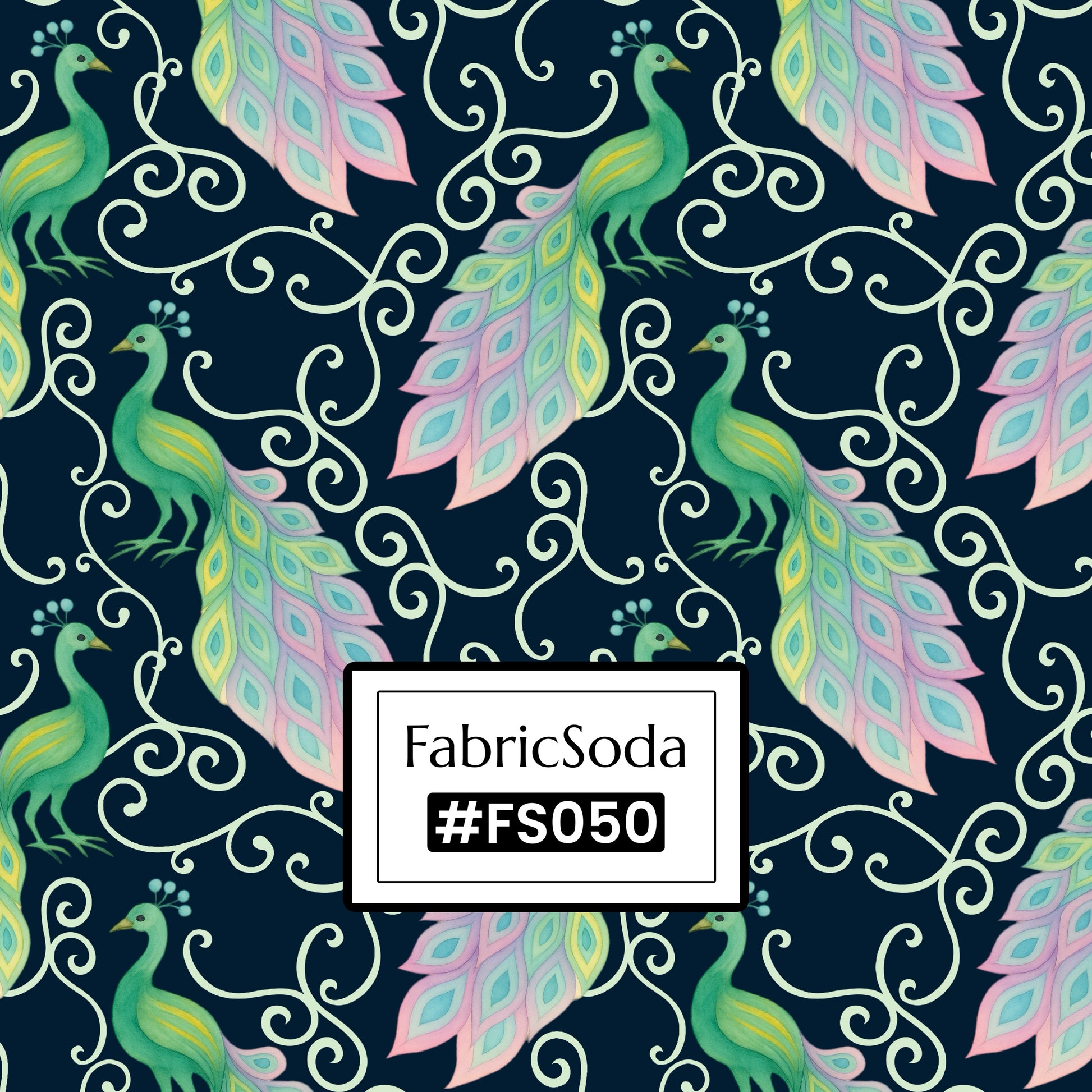 FS050 Exotic Peacock Cotton Printed Fabric