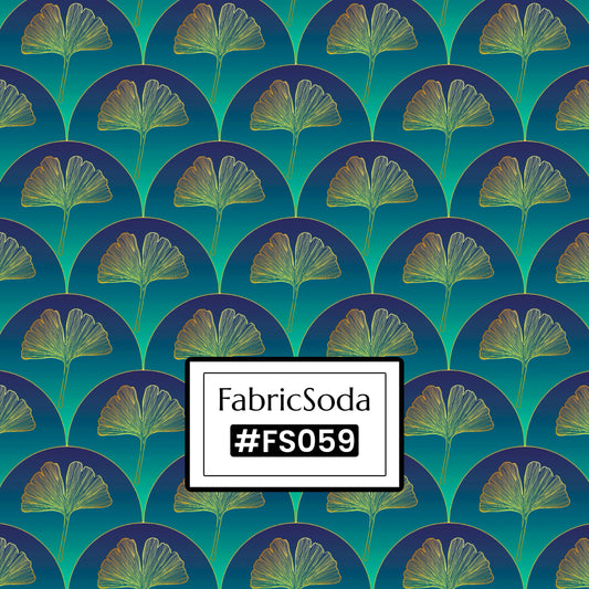 FS059 Dandelion Green Floral Cotton Printed Fabric