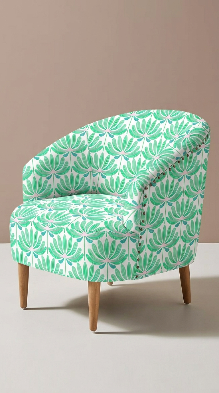 FS085 Light Green Floral Seamless Pattern JPG
