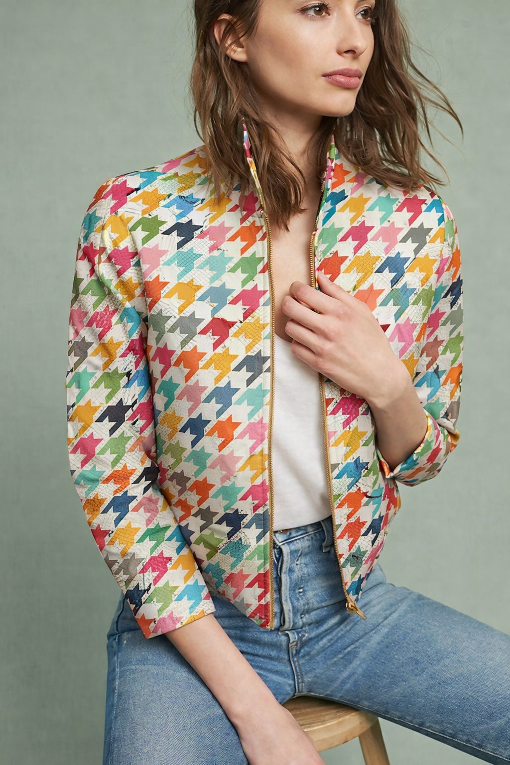 FS073 Colourful Houndstooth Seamless Pattern