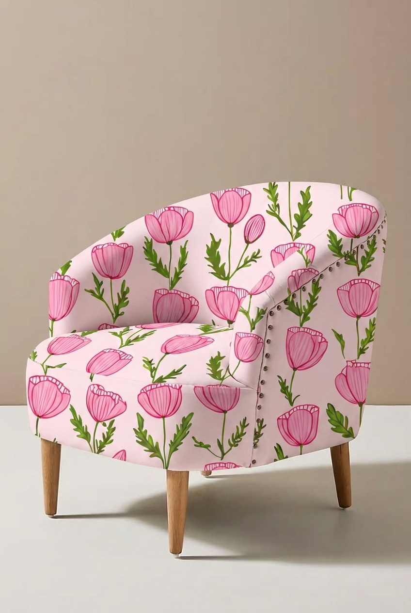 FS101 Pink Flower Seamless Pattern PNG